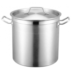S/Steel Stockpot with Lid 36x36cm(H) 36L (High impact 3 ply thermal base)