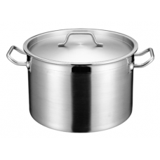 S/Steel Saucepots with Lid 32X22cm(H) 18L (High impact 3 ply thermal base)